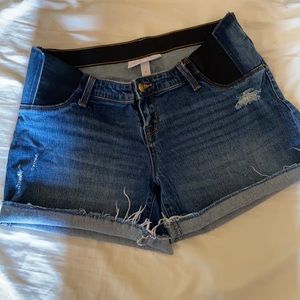 Maternity jean shorts
